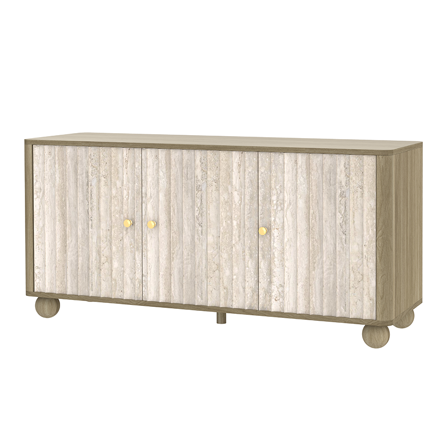 Pebble Groove 3-Door Cabinet